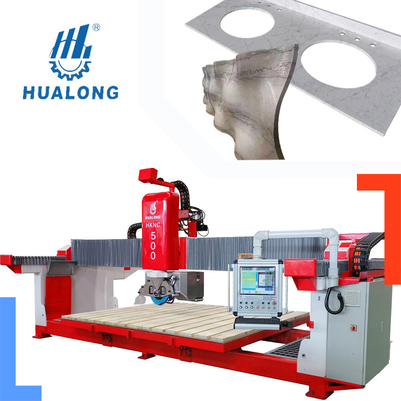 HKNC-500 Taş CNC Köprü Testere 5 Eksen Fayans ve Mermer Tezgah Üstü 3D Granit CNC Kesme Makinesi satılık ucuz CNC taşlama makinesi