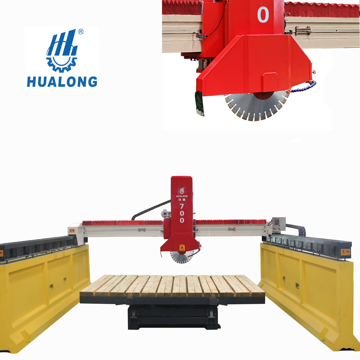 HUALONG HLSQ-700 otomatik kızılötesi taş testere kesme makinası mermer kesici ucuz fiyat